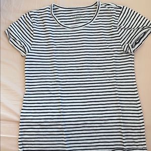 J.Crew scoop neck tee, white & black, size Medium